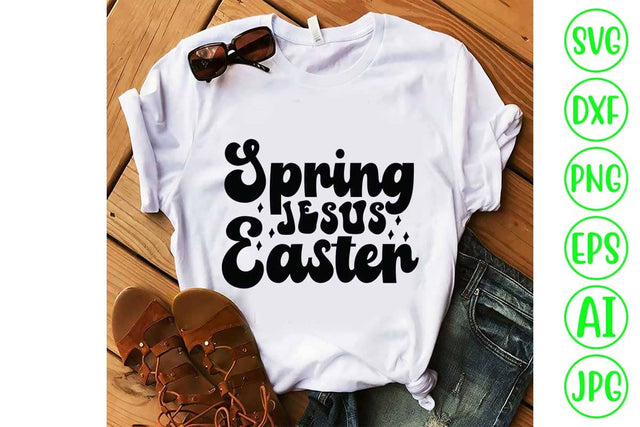 Spring Jesus Easter Retro SVG Design SVG Syaman 