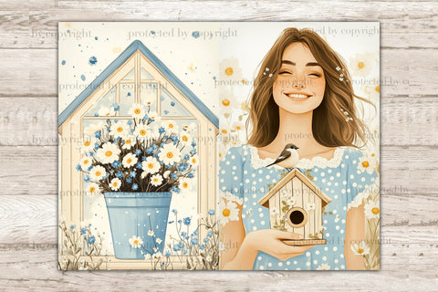 Spring Junk Journal | Daisy Scrapbook Kit SVG GlamArtZhanna 