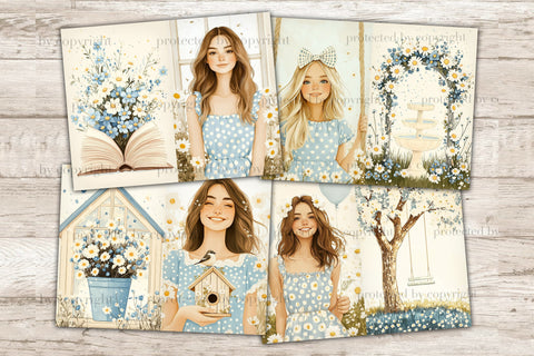 Spring Junk Journal | Daisy Scrapbook Kit SVG GlamArtZhanna 