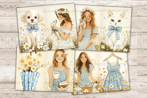 Spring Junk Journal | Daisy Scrapbook Kit SVG GlamArtZhanna 