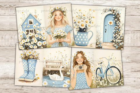 Spring Junk Journal | Daisy Scrapbook Kit SVG GlamArtZhanna 