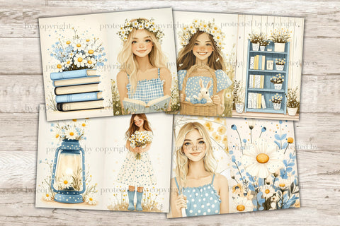 Spring Junk Journal | Daisy Scrapbook Kit SVG GlamArtZhanna 