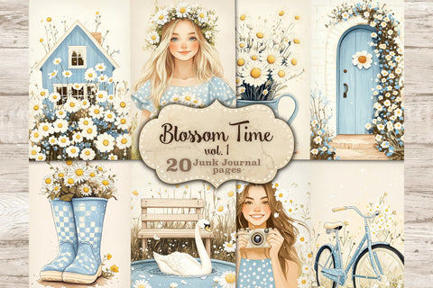 Spring Junk Journal | Daisy Scrapbook Kit SVG GlamArtZhanna 