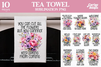 Spring Kitchen Towel Sublimation Bundle Sublimation Carla C Designs 