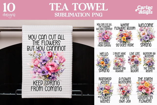 Spring Kitchen Towel Sublimation Bundle Sublimation Carla C Designs 