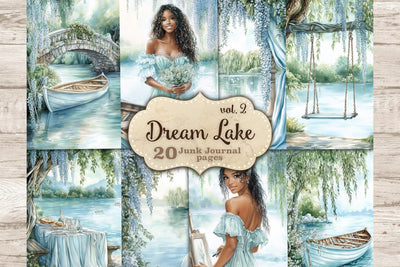 Spring Lake Junk Journal | Water Lilies Nature Collage SVG GlamArtZhanna 