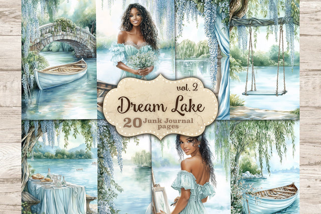 Spring Lake Junk Journal | Water Lilies Nature Collage SVG GlamArtZhanna 