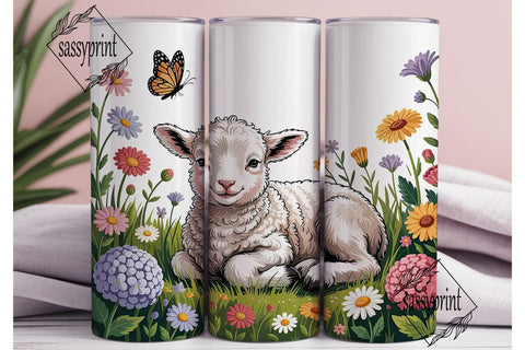 Spring Lamb 20oz Tumbler Wrap Sublimation sassyprint 