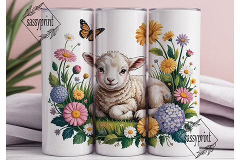 Spring Lamb 20oz Tumbler Wrap Sublimation sassyprint 