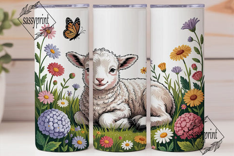 Spring Lamb 20oz Tumbler Wrap Sublimation sassyprint 