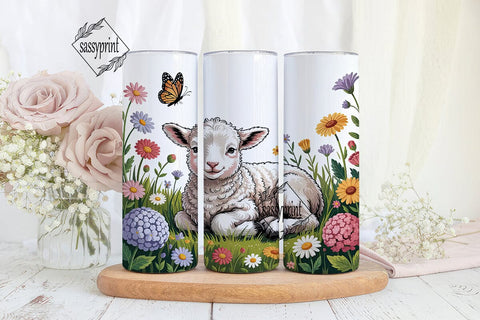 Spring Lamb 20oz Tumbler Wrap Sublimation sassyprint 
