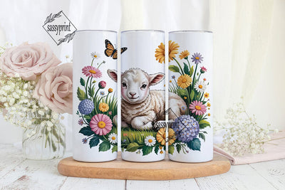 Spring Lamb 20oz Tumbler Wrap Sublimation sassyprint 