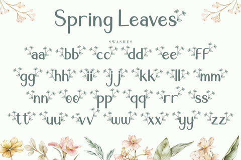 Spring Leaves Font AEN Creative Store 