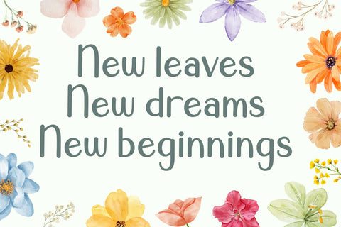 Spring Leaves Font AEN Creative Store 