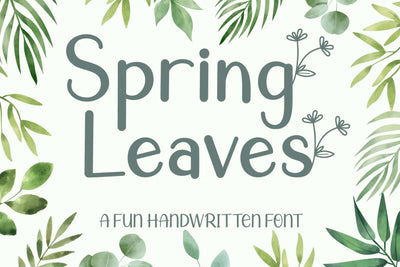 Spring Leaves Font AEN Creative Store 