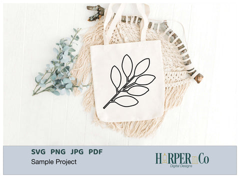 Spring Leaves Outline 2 SVG PNG Cut EPS File SVG HarperNCo 