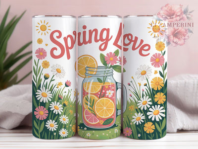 Spring Love Floral 20oz Tumbler, Spring Love Quote, 20oz Tumbler Sublimation, Floral PNG Cup Wrap, Seasonal Sublimation Design, Positive Spring Message, Digital Floral Sublimation Sublimation Li Zamperini 