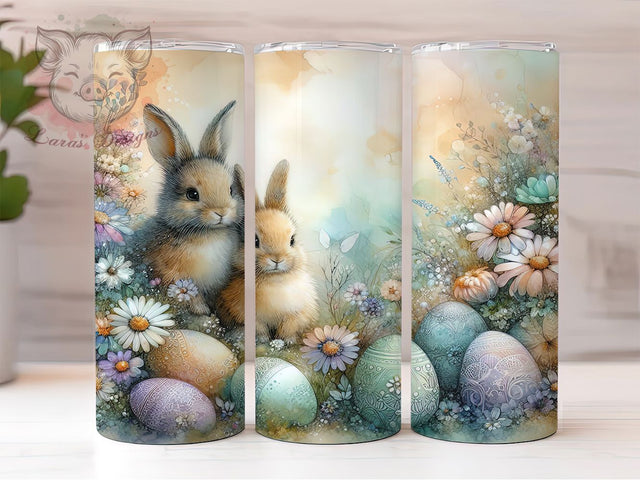 Spring Meadow Bunny Family Tumbler, Meadow Easter Tumbler, Cute Bunny Wrap, Festive Easter Wrap, Spring Meadow Wrap, Sublimation Design, Trendy Gift Idea Sublimation Lara' s Designs 