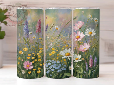 Spring Meadow Floral Style 20oz Tumbler, Wildflower Pattern, Floral Design, Nature Theme, Botanical Style, 20oz Tumbler Wrap, Sublimation PNG Sublimation Lara' s Designs 