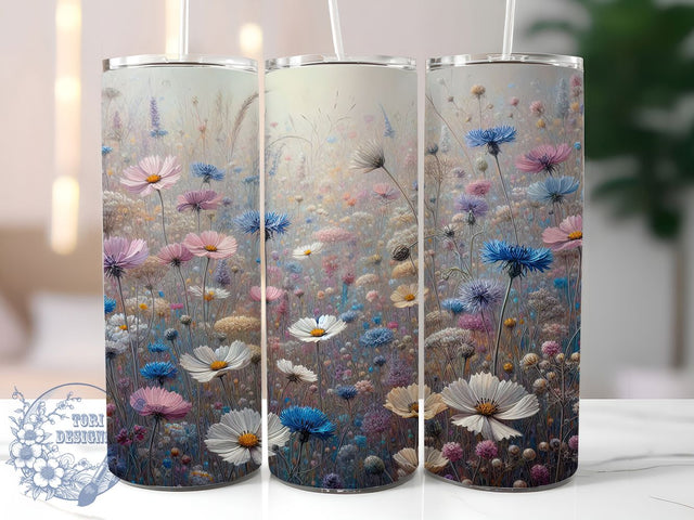 Spring Meadow Wildflower Tumbler, Wildflower Pattern Cup, Garden Bloom Design, Nature Lover Gift, Seasonal Flower Art, Meadow Pattern Wrap, Botanical Spring Cup Sublimation ToriDesigns 