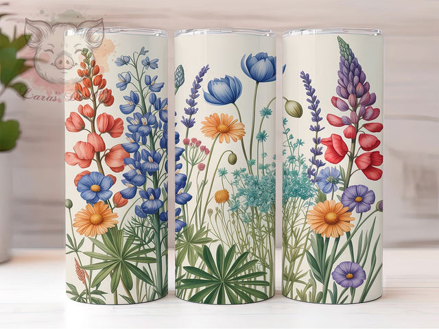 Spring Meadow Wildflower Tumbler Wrap, Spring Meadow Design, Natural Bloom Art, Floral Pattern Cup, Wildflower Garden Gift, Spring Nature Wrap, Botanical Sublimation Sublimation Lara' s Designs 