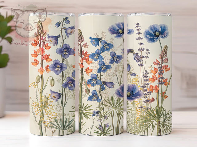 Spring Meadow Wildflower Tumbler Wrap, Spring Meadow Design, Natural Bloom Art, Floral Pattern Cup, Wildflower Garden Gift, Spring Nature Wrap, Botanical Sublimation Sublimation Lara' s Designs 
