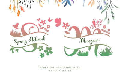 Spring Natural Monogram Font Prasetya Letter 