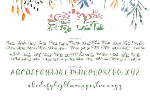 Spring Natural Monogram Font Prasetya Letter 
