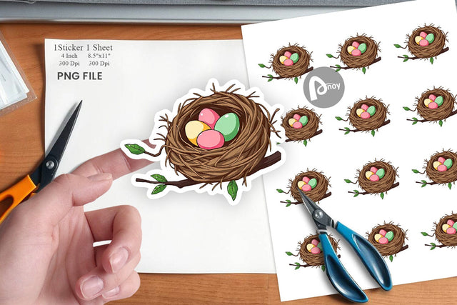 Spring Nest Sticker Sublimation artnoy 