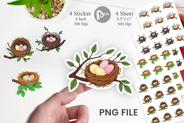 Spring Nest Sticker Sublimation artnoy 