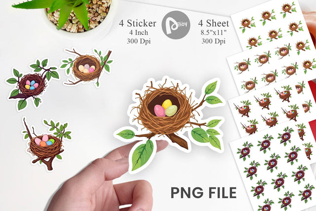 Spring Nest Sticker Sublimation artnoy 
