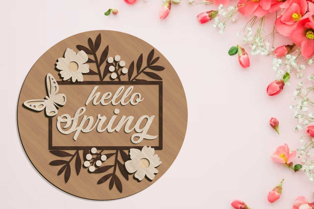 Spring Panels Set Multilayer Templates, Wood Cut and Paper Cut, Laser ...