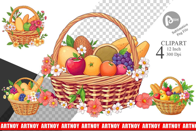 Spring Picnic Clipart Sublimation artnoy 