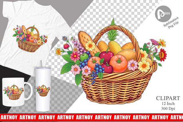 Spring Picnic Clipart Sublimation artnoy 