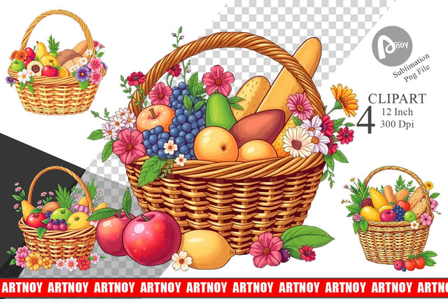 Spring Picnic Clipart Sublimation artnoy 