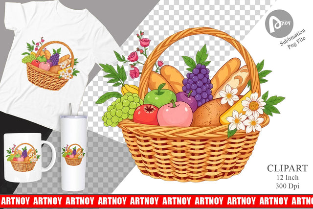 Spring Picnic Clipart Sublimation artnoy 