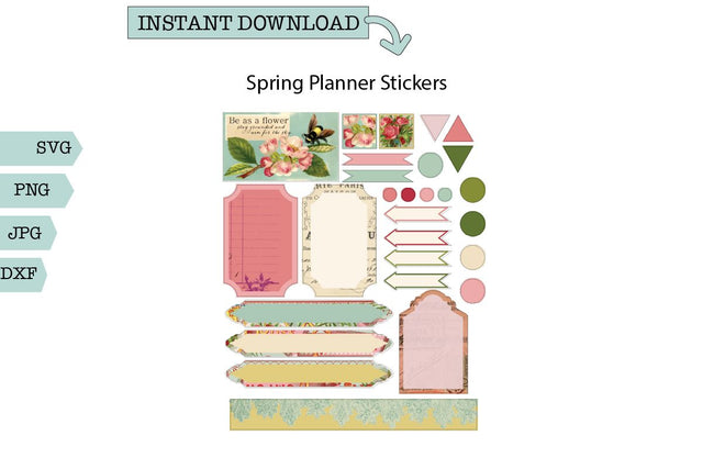 Spring Planner Stickers SVG Sharia Morton Designs 