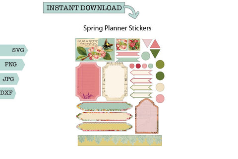 Spring Planner Stickers SVG Sharia Morton Designs 