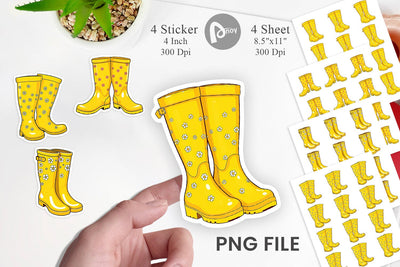 Spring Rain Boot Sticker Sublimation artnoy 