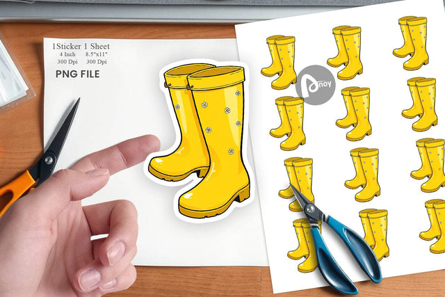 Spring Rain Boot Sticker Sublimation artnoy 