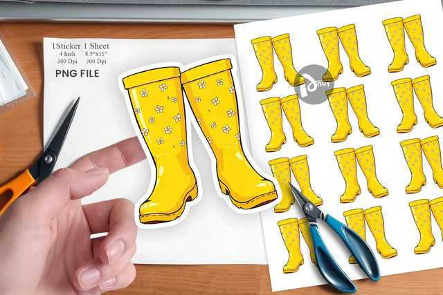 Spring Rain Boot Sticker Sublimation artnoy 