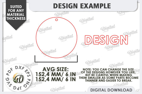 Spring Round Sign SVG. Easter Round Sign Laser Cut SVG Evgenyia Guschina 