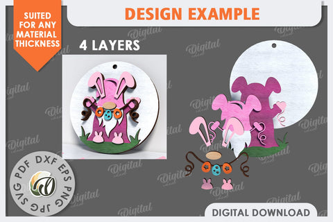 Spring Round Sign SVG. Easter Round Sign Laser Cut SVG Evgenyia Guschina 