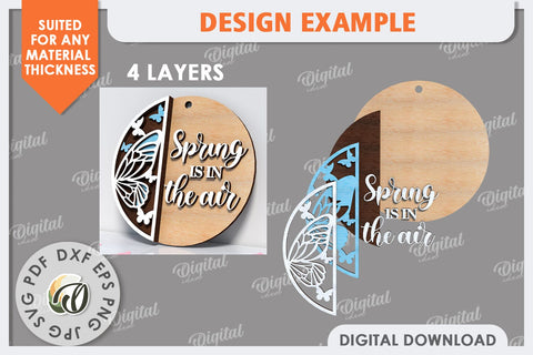 Spring Round Sign SVG. Easter Round Sign Laser Cut SVG Evgenyia Guschina 