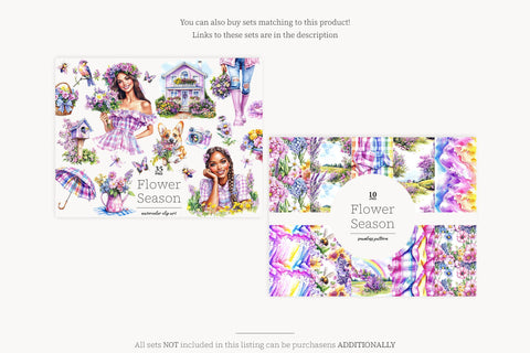 Spring Seamless Pattern Bundle | Blossom Digital Paper Set Digital Pattern GlamArtZhanna 