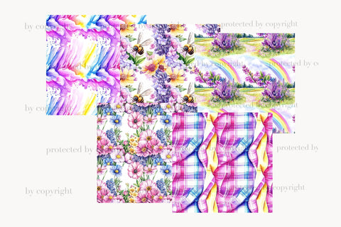 Spring Seamless Pattern Bundle | Blossom Digital Paper Set Digital Pattern GlamArtZhanna 