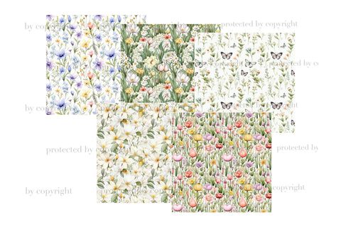 Spring Seamless Pattern Set | Spring Digital Paper JPEG SVG GlamArtZhanna 