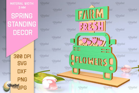 Spring Standing Decor SVG Bundle. Home Decor Laser Cut SVG Evgenyia Guschina 