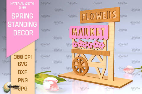 Spring Standing Decor SVG Bundle. Home Decor Laser Cut SVG Evgenyia Guschina 