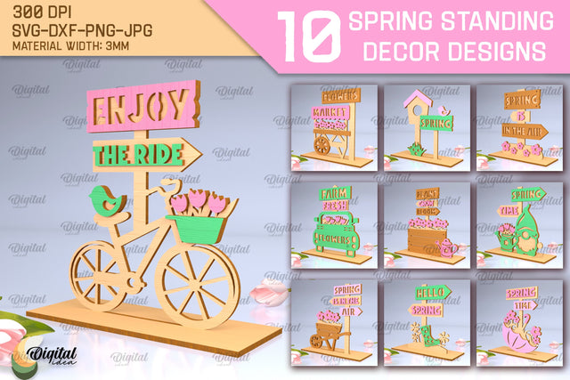 Spring Standing Decor SVG Bundle. Home Decor Laser Cut SVG Evgenyia Guschina 